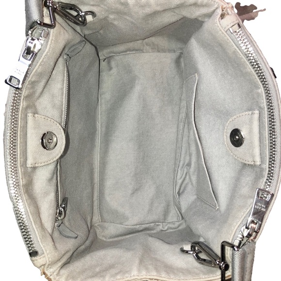 PRADA Canapa Bijoux 2-Way LT Grey Canvas Tote Bag Adorned with Crystals & Studs - Picture 9 of 17